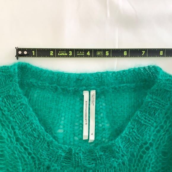 Anthropologie The Posey Stitchy Distressed Sweater | Green | Made in Italy - Picture 10 of 13
